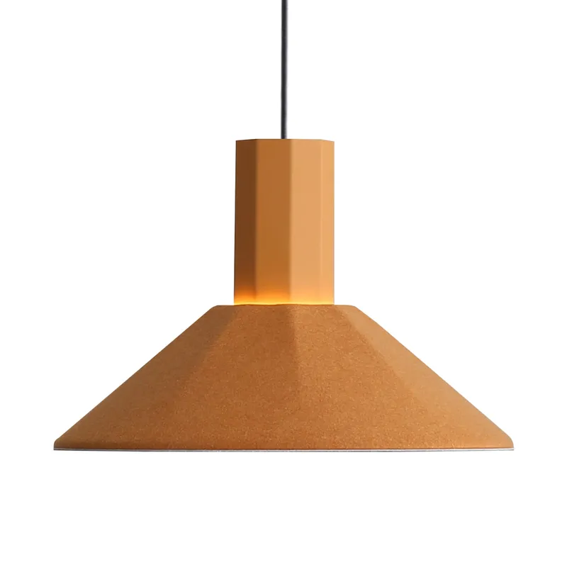 Golden Lighting Faroe 13in Integrated LED Pendant in Earth Yellow/Grey Felt — Golden Lighting LED Pendant Lights  3000K