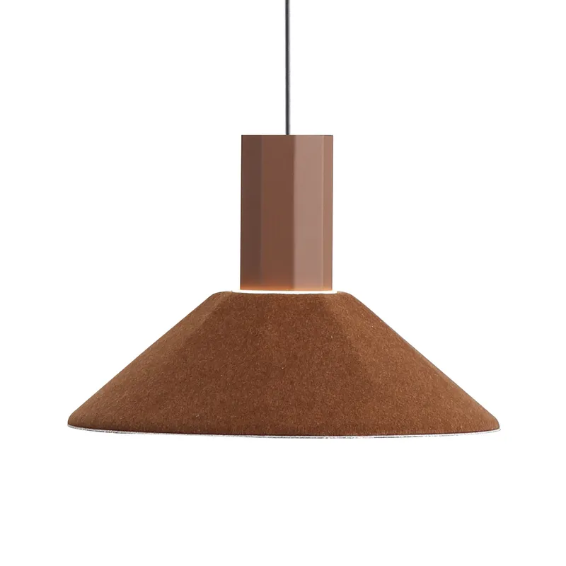 Golden Lighting Faroe 13in Integrated LED Pendant in Coffee/Black Felt — Golden Lighting LED Pendant Lights  3000K