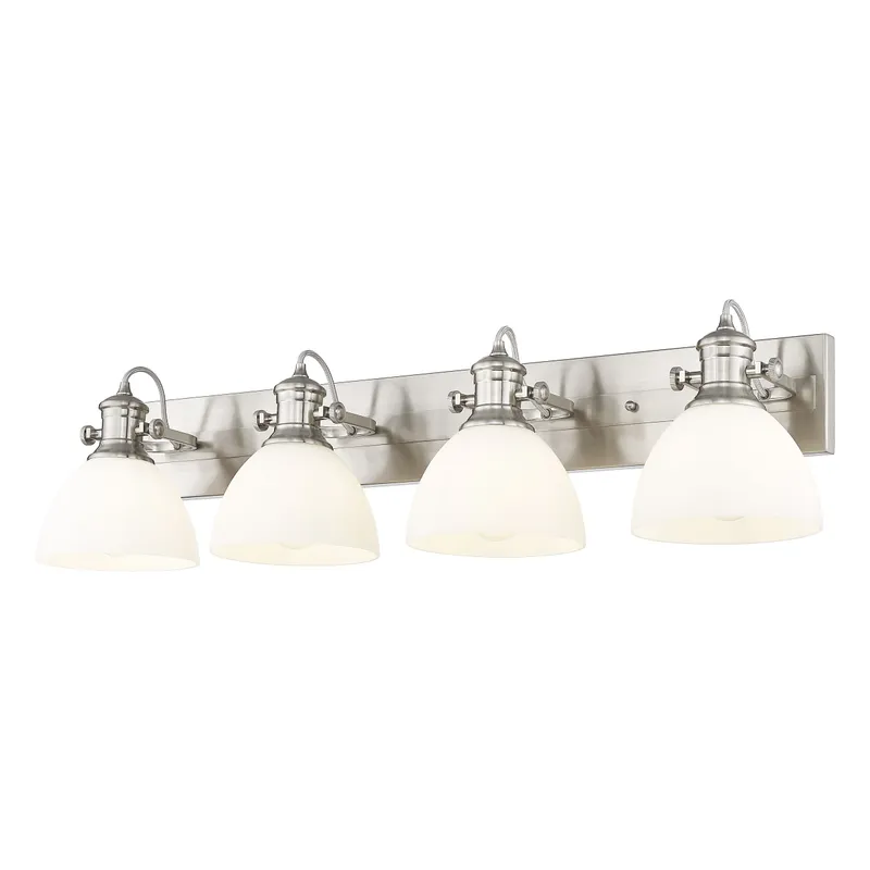 Yep by Golden Lighting Hines 4-light Vanity in Pewter and Opal Glass — Golden Lighting LED Wall Lights 60.0W 