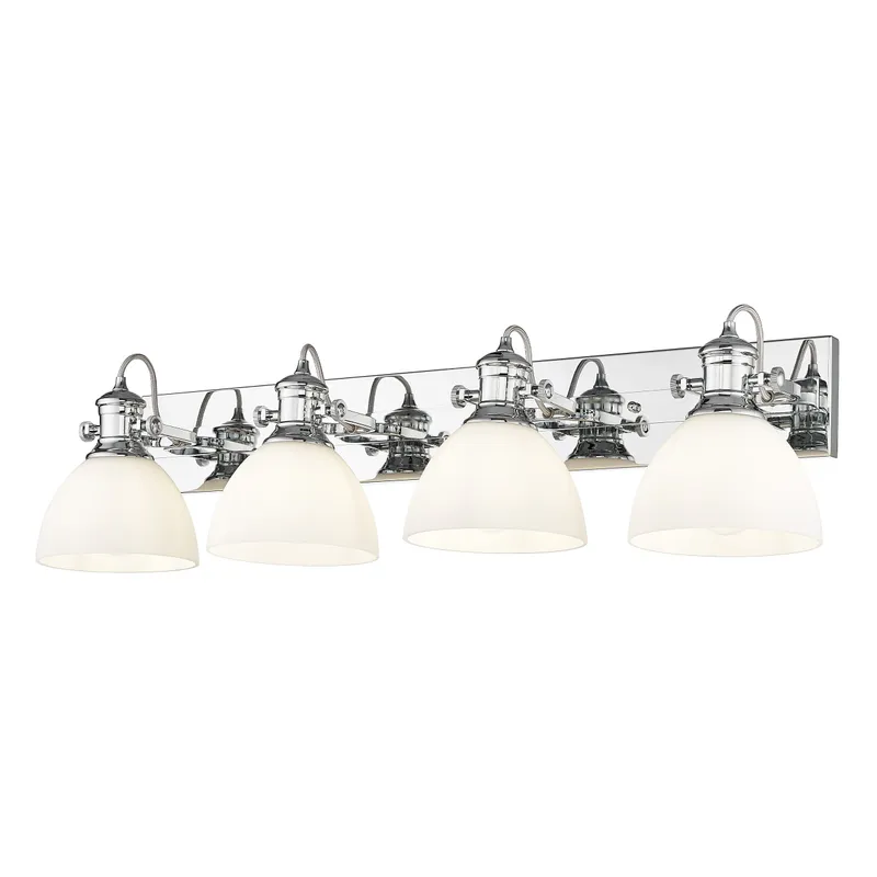 Yep by Golden Lighting Hines 4-light Vanity in Chrome and Opal Glass — Golden Lighting LED Wall Lights 60.0W 