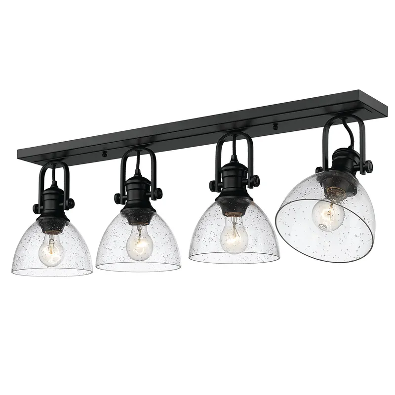 Yep by Golden Lighting Hines 4-light Semi-Flush Mount in Matte Black — Golden Lighting LED Pendant Lights 60.0W 