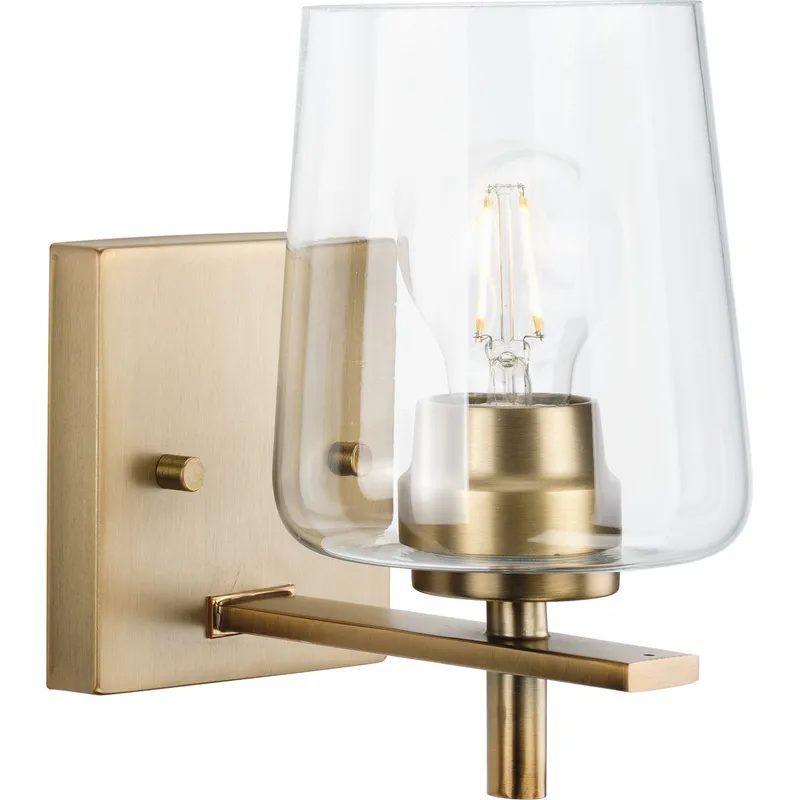 Calais Collection One-Light Clear Glass Bath Vanity Light — Progress Lighting LED Wall Lights  