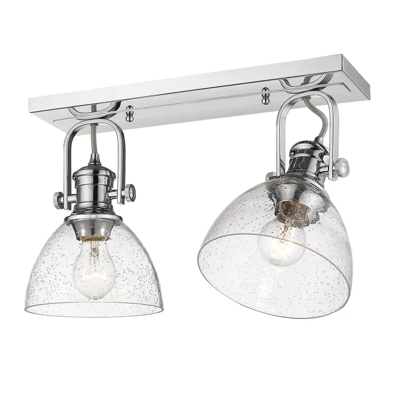 Yep by Golden Lighting Hines 2-light Semi-Flush Mount in Chrome — Golden Lighting LED Ceiling Lights 60.0W 