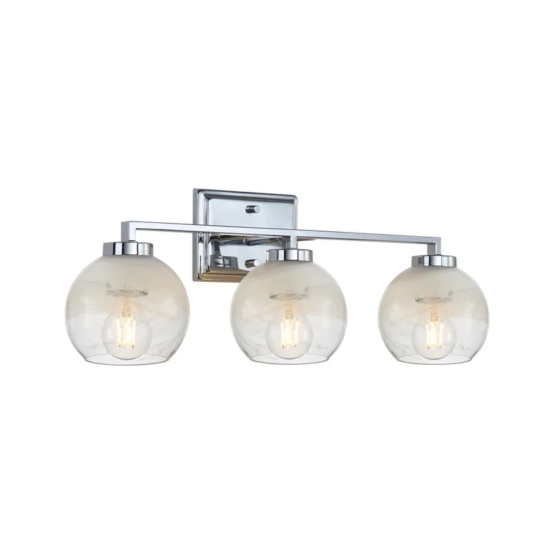Yep by Golden Lighting Elliott 3-light Vanity in Chrome and Clear Alabaster Glass — Golden Lighting LED Wall Lights  