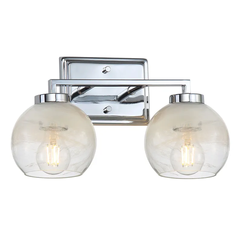 Yep by Golden Lighting Elliott 2-light Vanity in Chrome and Clear Alabaster Glass — Golden Lighting LED Wall Lights  