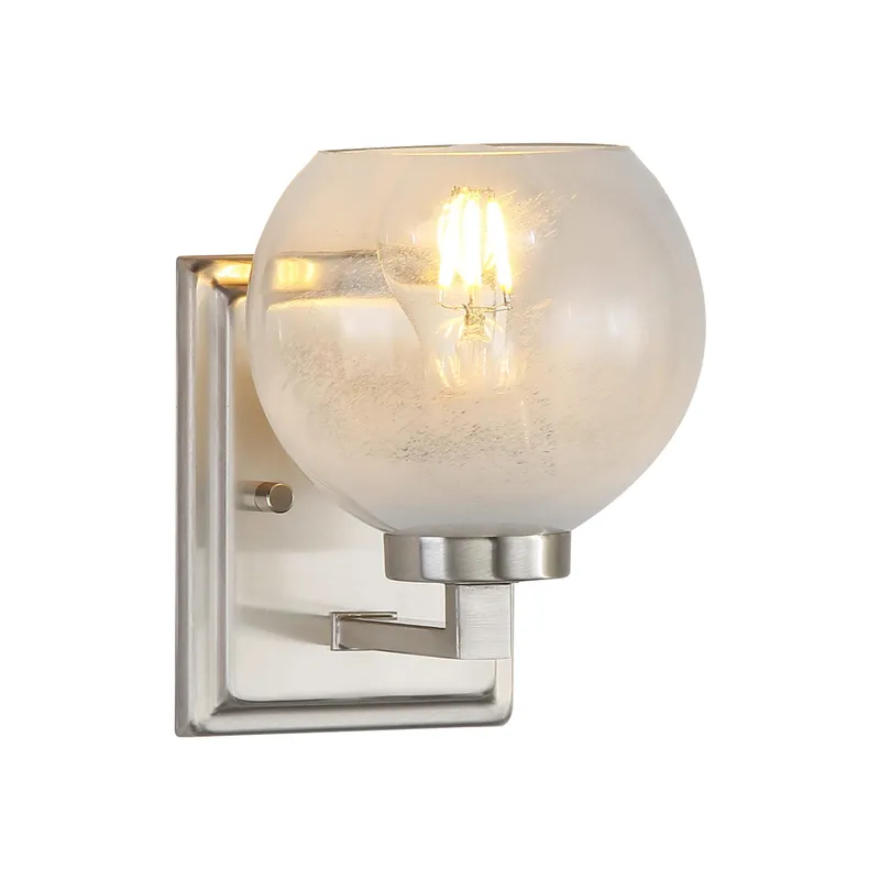 Yep by Golden Lighting Elliott 1-light Vanity in Pewter and Clear Alabaster Glass — Golden Lighting LED Wall Lights  