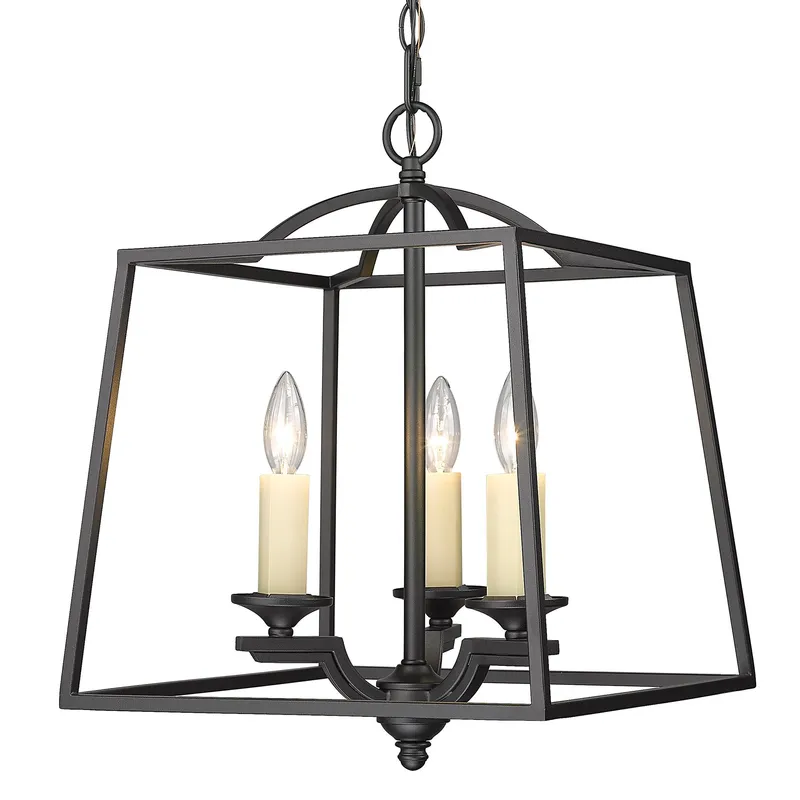 Golden Lighting Athena 3-light Pendant in Natural Black — Golden Lighting LED Pendant Lights  