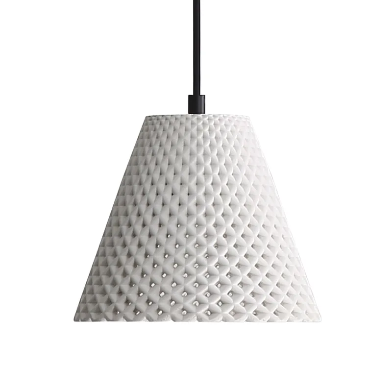 Golden Lighting Clarus 8in Integrated LED Pendant in White Sandstone Cement — Golden Lighting LED Pendant Lights  3000K