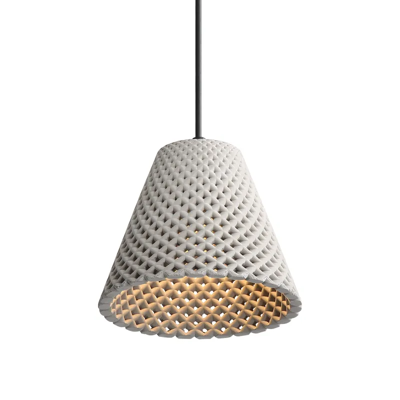 Golden Lighting Clarus 8in Integrated LED Pendant in Grey Cement — Golden Lighting LED Pendant Lights  3000K