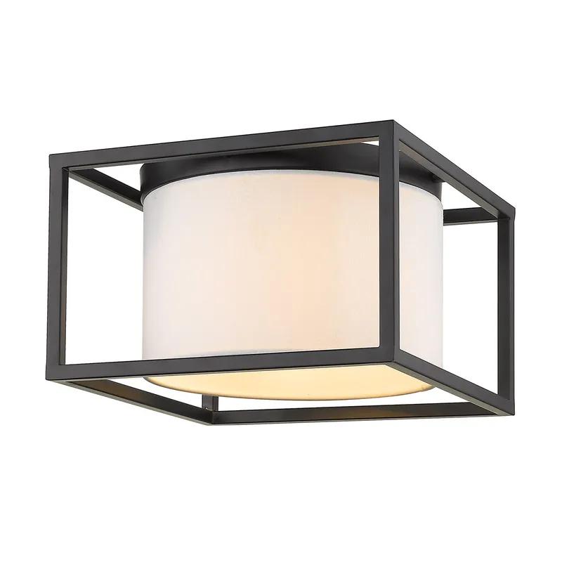 Golden Lighting Manhattan 2-light Flush Mount in Matte Black — Golden Lighting LED Ceiling Lights 60.0W 