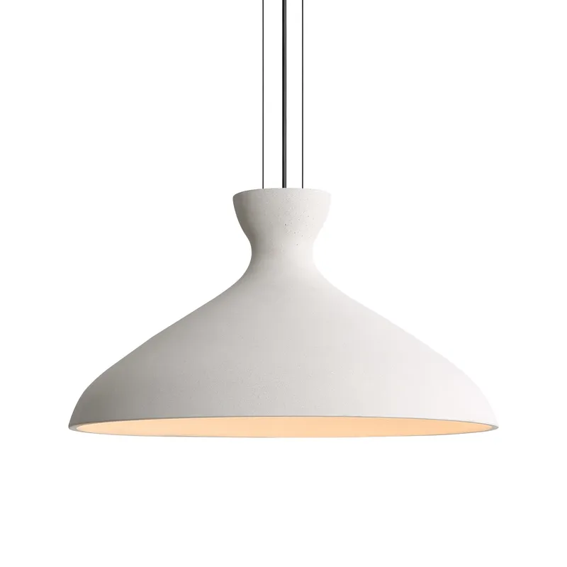 Golden Lighting Aethera 22in Integrated LED Pendant in White Sandstone Cement — Golden Lighting LED Pendant Lights  