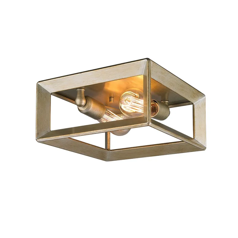 Golden Lighting Smyth 2-light Flush Mount in White Gold — Golden Lighting LED Ceiling Lights 60.0W 
