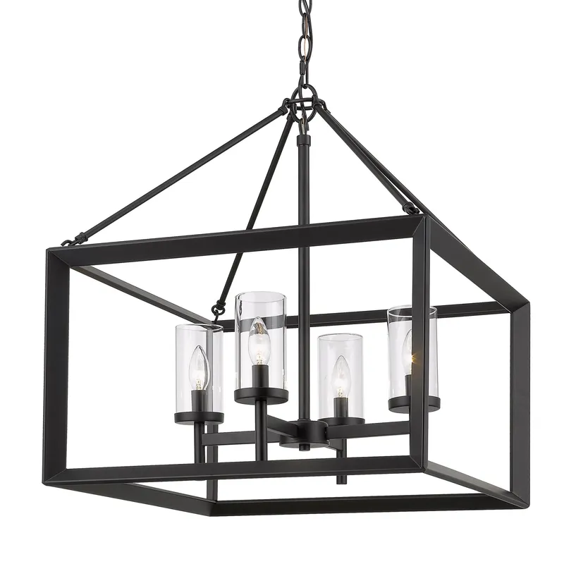 Golden Lighting Smyth 4-light Chandelier in Matte Black — Golden Lighting LED Pendant Lights  