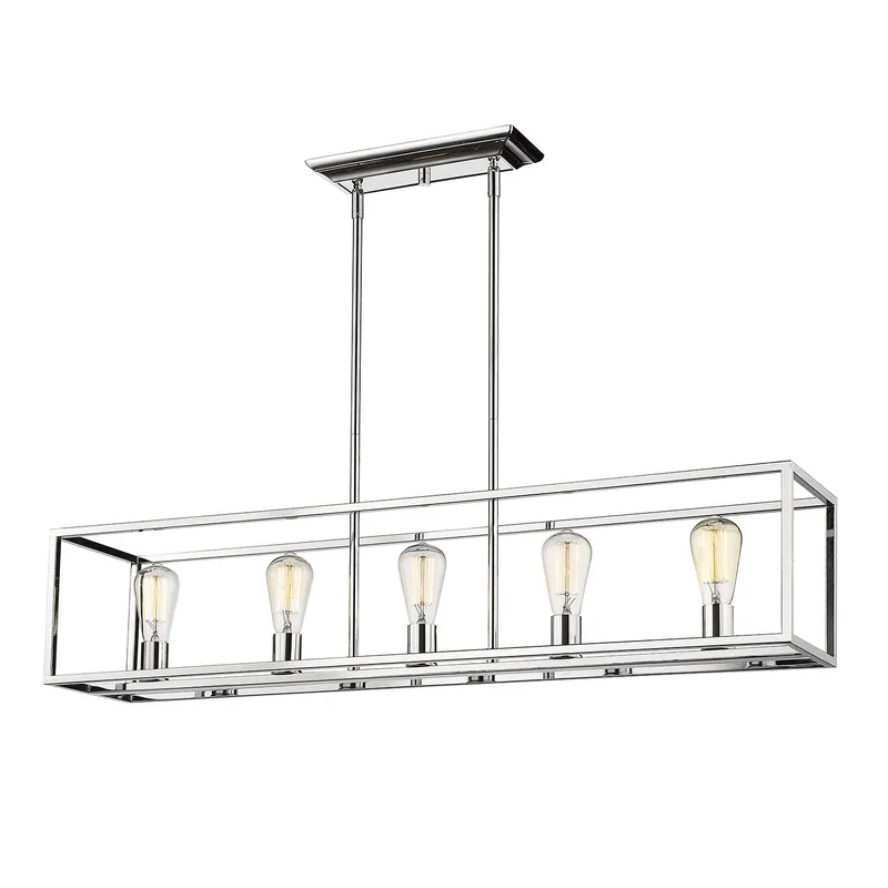 Golden Lighting Wesson 5-light Island Light in Chrome — Golden Lighting LED Linear Lights  