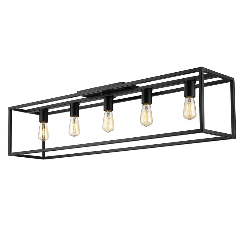 Golden Lighting Wesson 5-light Flush Mount in Matte Black — Golden Lighting LED Ceiling Lights  