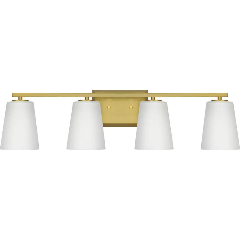 Vertex Collection Four-Light Etched White Glass Bath Light — Progress Lighting LED Wall Lights  