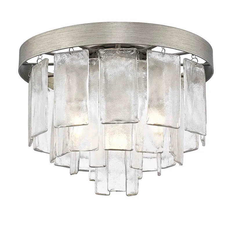 Golden Lighting Ciara 3-light Flush Mount in Peruvian Silver — Golden Lighting LED Ceiling Lights  