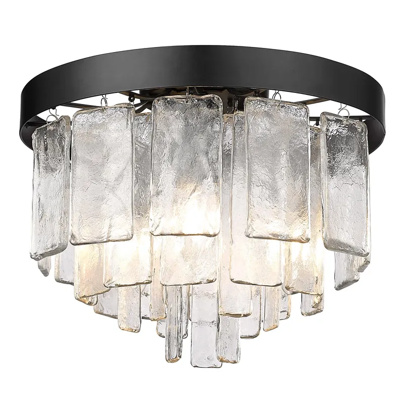 Golden Lighting Ciara 3-light Flush Mount in Matte Black — Golden Lighting LED Ceiling Lights  