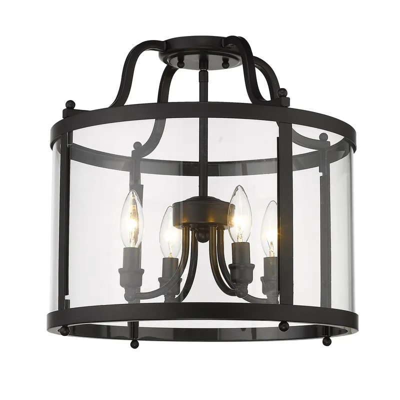 Golden Lighting Payton 4-light Semi-Flush Mount in Matte Black — Golden Lighting LED Ceiling Lights  