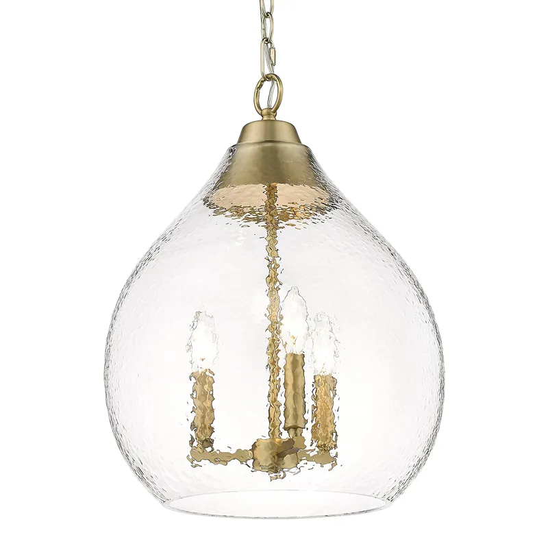 Golden Lighting Ariella 3-light Pendant in Brushed Champagne Brass — Golden Lighting LED Pendant Lights 60.0W 