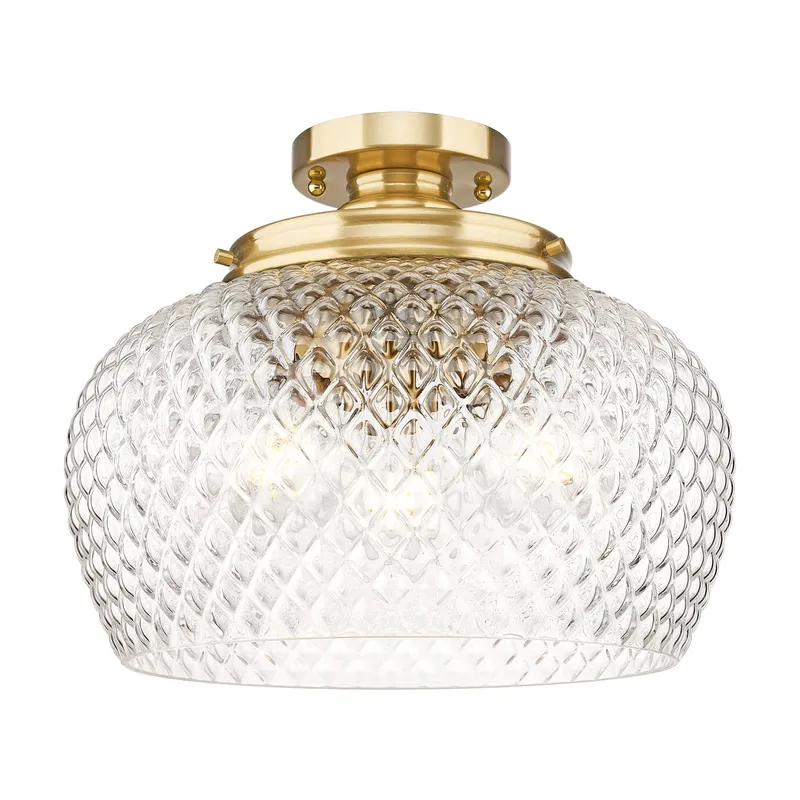 Golden Lighting Adeline 3-light Semi-Flush Mount in Modern Brushed Gold — Golden Lighting LED Ceiling Lights  