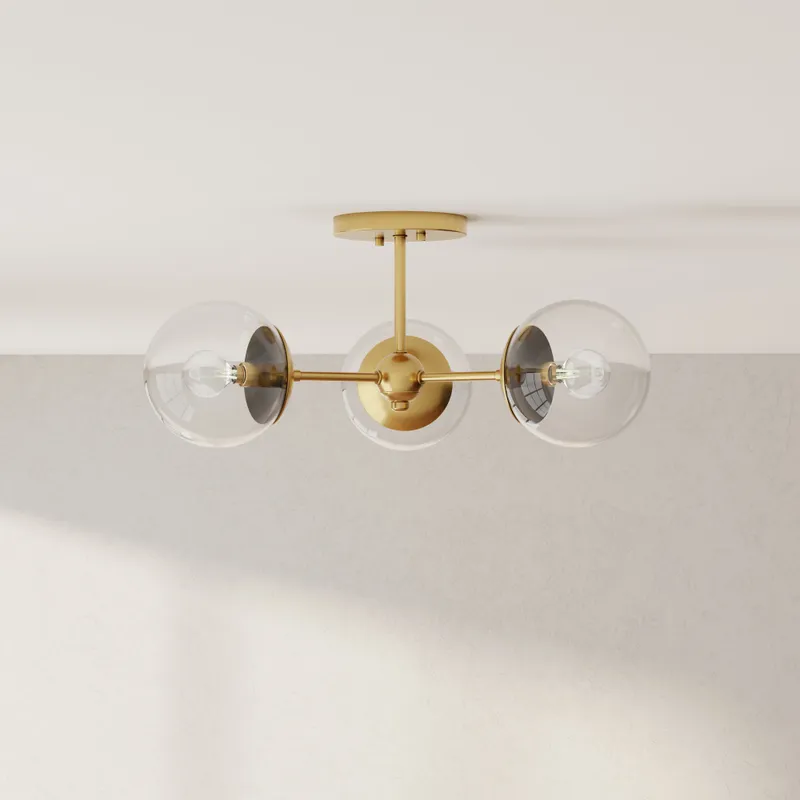 Atwell Collection Three-Light Semi-Flush Mount — Progress Lighting LED Post Top Lights  