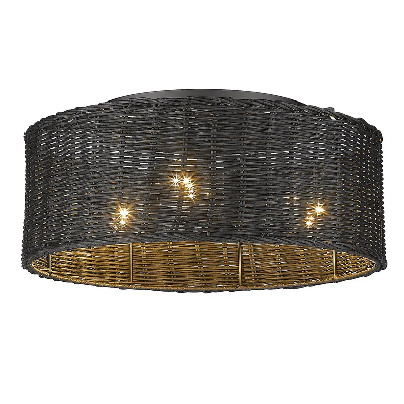 Golden Lighting Erma 3-light Flush Mount in Matte Black — Golden Lighting LED Ceiling Lights 60.0W 