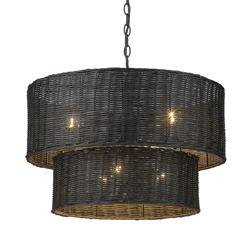Golden Lighting Erma 6-light Chandelier in Matte Black — Golden Lighting LED Pendant Lights  