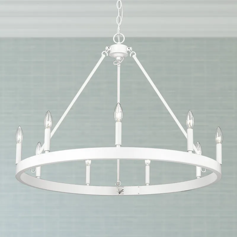 Golden Lighting Alastair 9-light Chandelier in Matte White — Golden Lighting LED Pendant Lights  