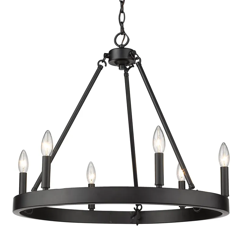 Golden Lighting Alastair 6-light Chandelier in Matte Black — Golden Lighting LED Pendant Lights  