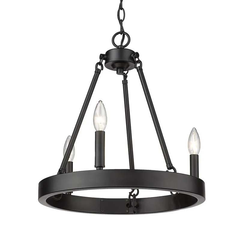 Golden Lighting Alastair 3-light Chandelier in Matte Black — Golden Lighting LED Pendant Lights 60.0W 