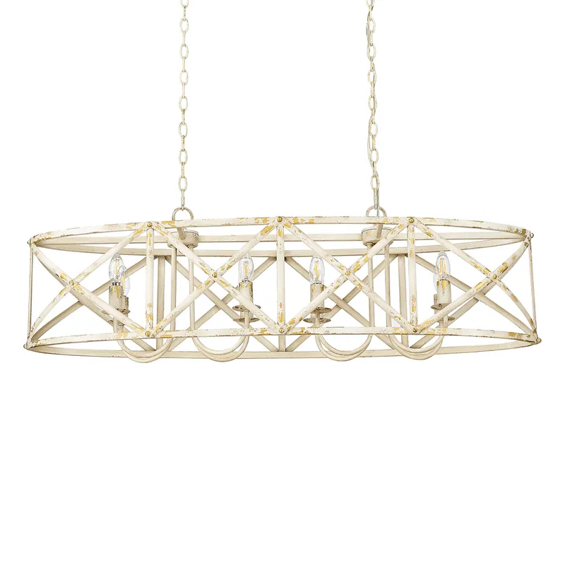 Golden Lighting Alcott 8-light Island Light in Antique Ivory — Golden Lighting LED Ceiling Lights 60.0W 