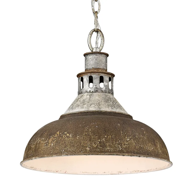 Golden Lighting Kinsley 1-light Pendant in Antique Rust shade — Golden Lighting LED Pendant Lights  