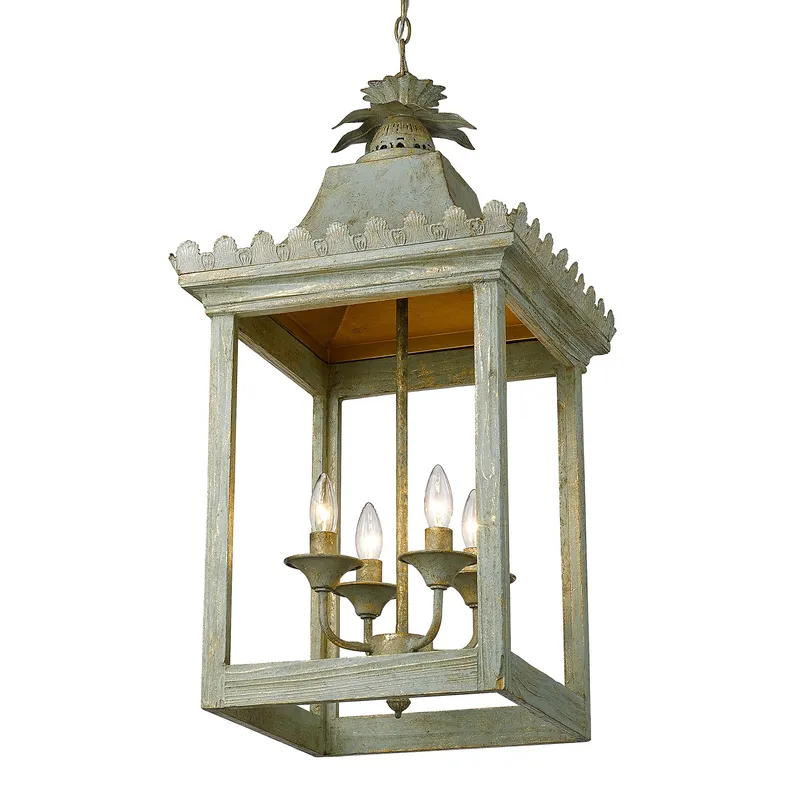 Golden Lighting Finley 4-light Pendant in Vintage Sage — Golden Lighting LED Pendant Lights 60.0W 