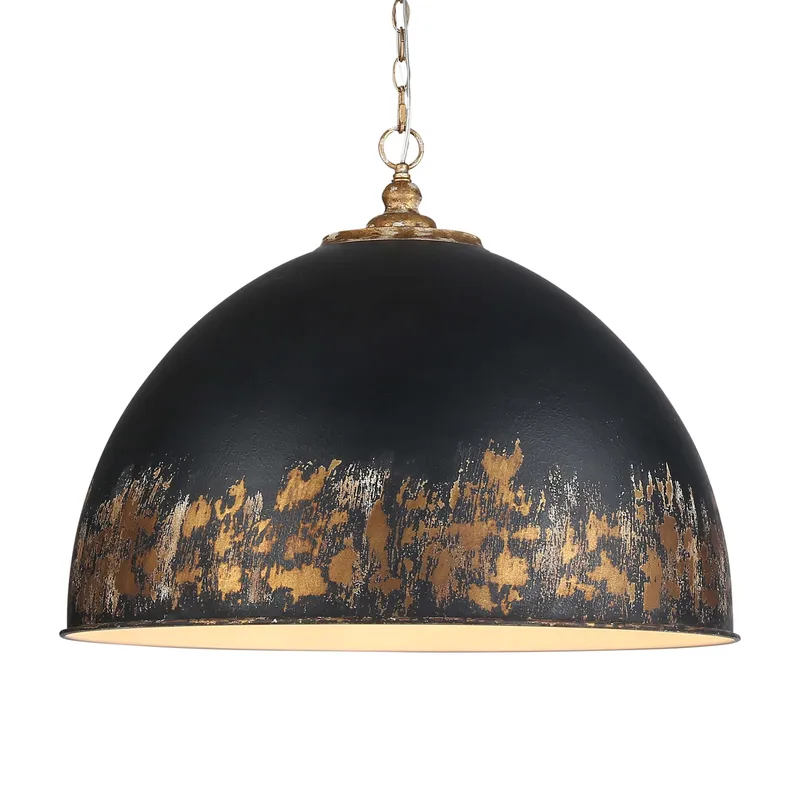 Golden Lighting Alison 8-light Pendant in Vintage Gold and Weathered Black Iron shade — Golden Lighting LED Pendant Lights  