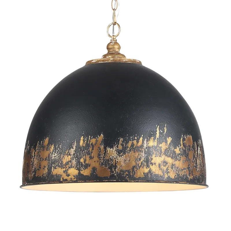 Golden Lighting Alison 5-light Pendant in Vintage Gold and Weathered Black Iron shade — Golden Lighting LED Pendant Lights  