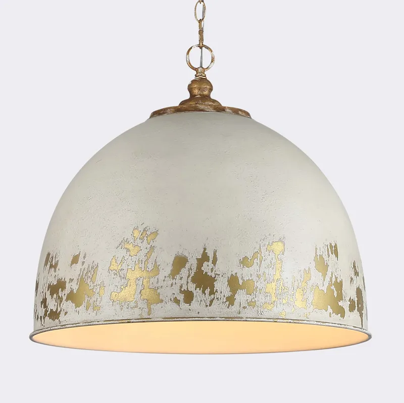 Golden Lighting Alison 5-light Pendant in Vintage Gold and Antique Ivory shade — Golden Lighting LED Pendant Lights  