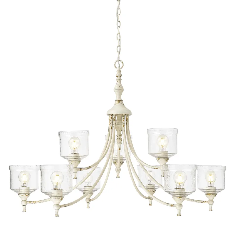 Golden Lighting Keating 9-light Chandelier in Antique Ivory — Golden Lighting LED Pendant Lights  