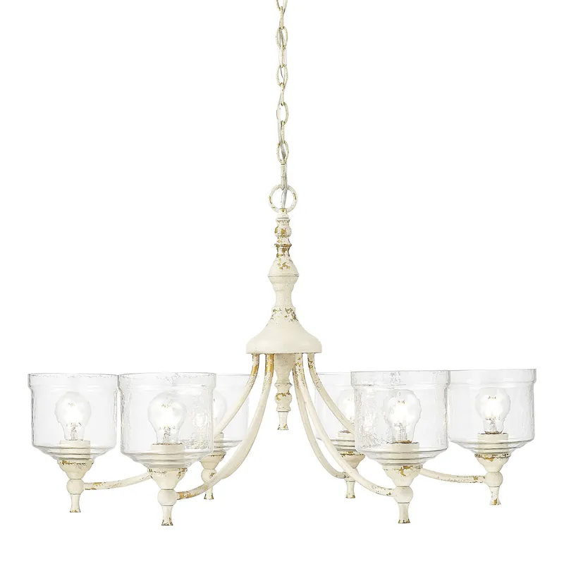 Golden Lighting Keating 6-light Chandelier in Antique Ivory — Golden Lighting LED Pendant Lights  