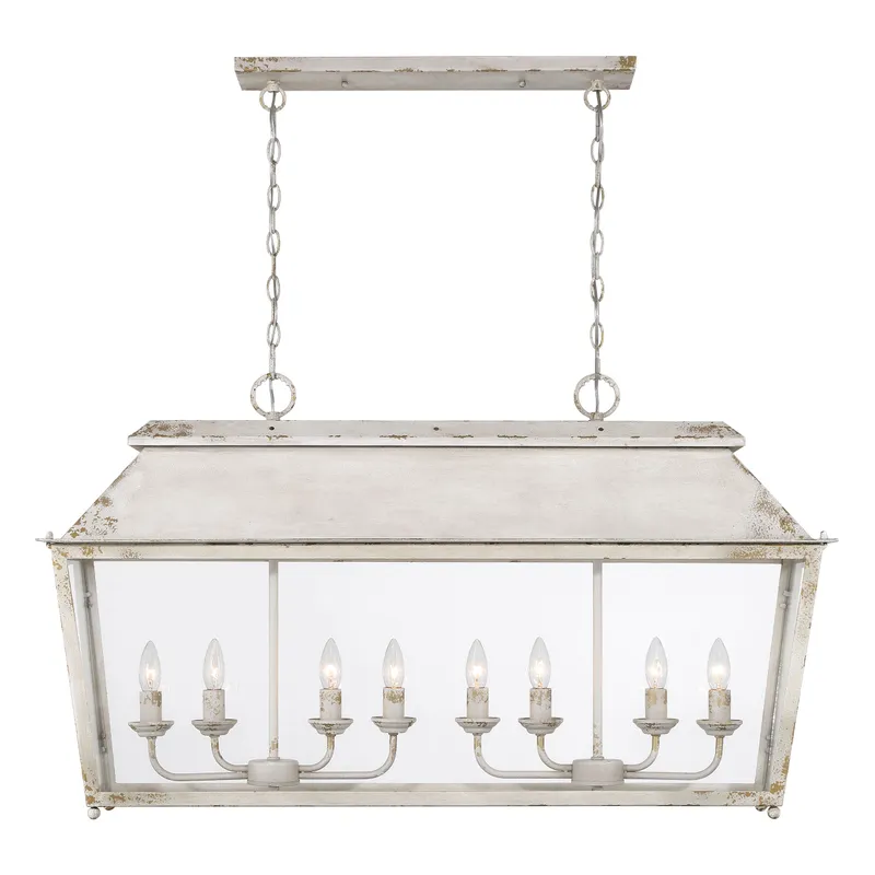 Golden Lighting Abingdon 8-light Island Light in Antique Ivory — Golden Lighting LED Linear Lights  