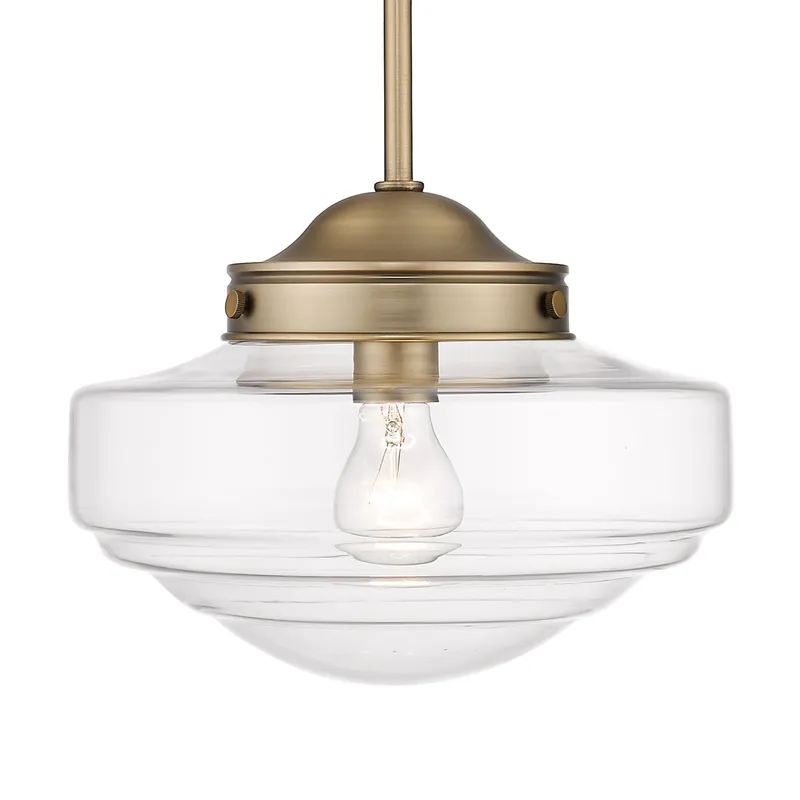 Golden Lighting Ingalls 1-light 12in Pendant in Modern Brass and Clear Glass — Golden Lighting LED Pendant Lights  