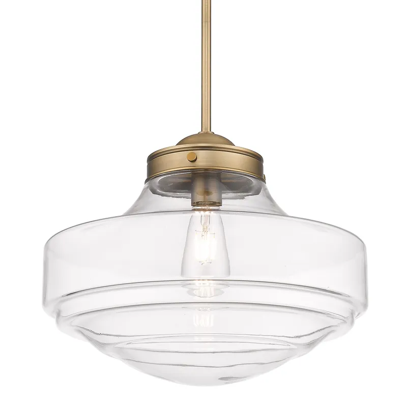 Golden Lighting Ingalls 1-light 16in Pendant in Modern Brass and Clear Glass — Golden Lighting LED Pendant Lights  