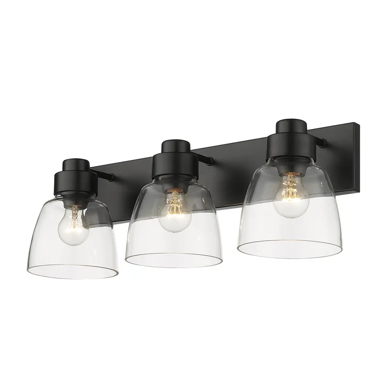 Golden Lighting Remy 3-light Vanity in Matte Black — Golden Lighting LED Wall Lights  