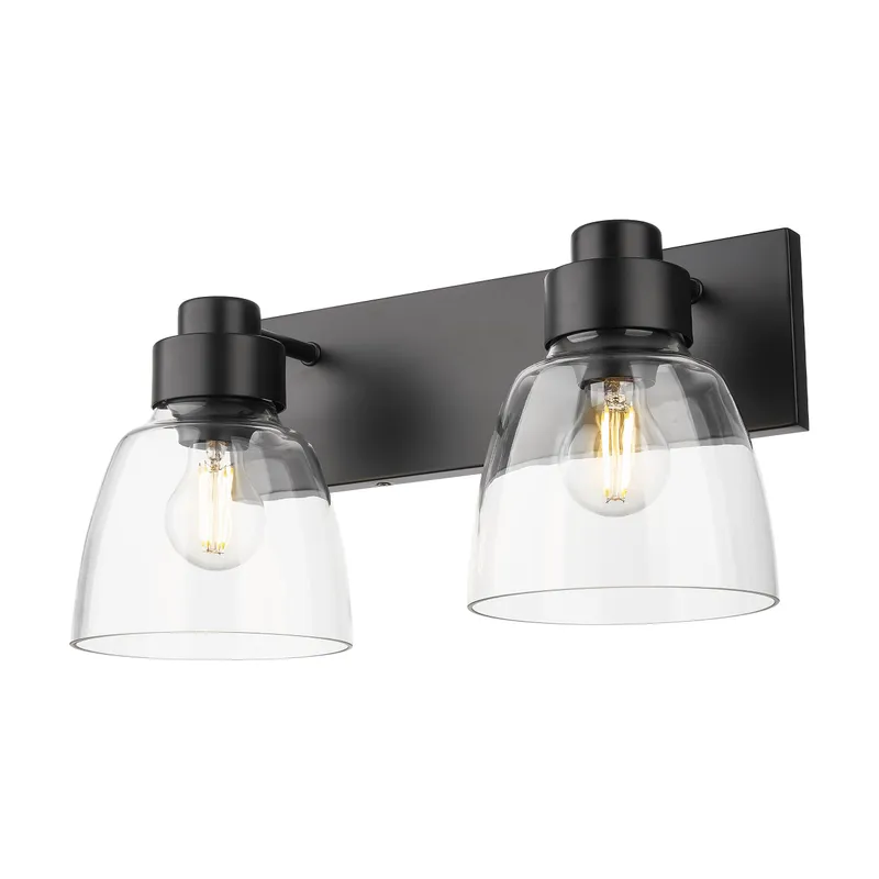 Golden Lighting Remy 2-light Vanity in Matte Black — Golden Lighting LED Wall Lights 60.0W 