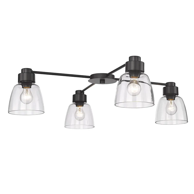 Golden Lighting Remy 4-light Flush Mount in Matte Black — Golden Lighting LED Ceiling Lights 60.0W 