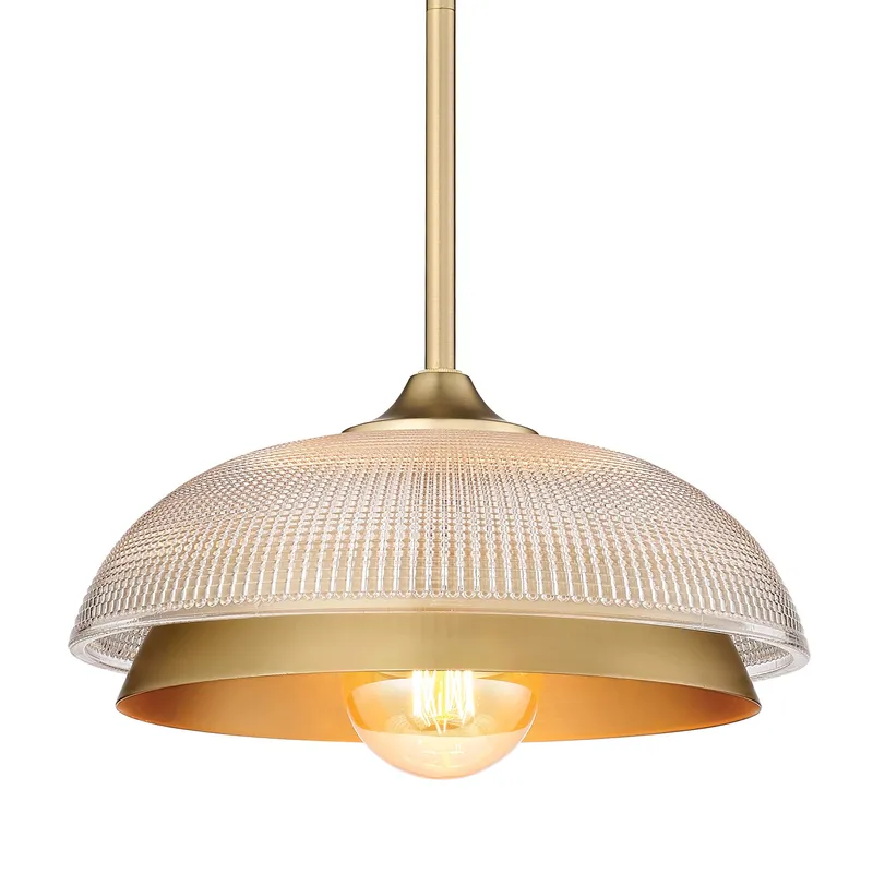 Golden Lighting Crawford 1-light Pendant in Brushed Champagne Brass — Golden Lighting LED Pendant Lights  