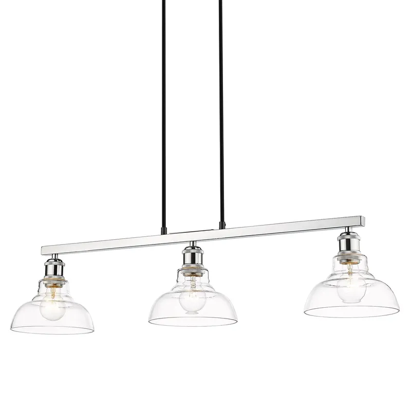Yep by Golden Lighting Carver 3-light Island Light in Chrome — Golden Lighting LED Pendant Lights  
