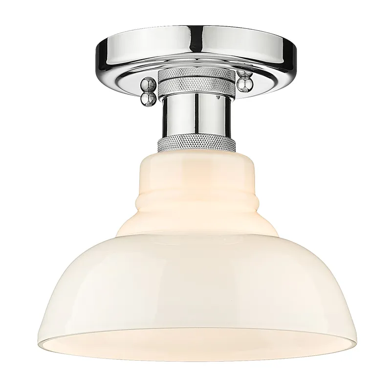 Yep by Golden Lighting Carver 1-light Flush Mount in Chrome — Golden Lighting LED Ceiling Lights  
