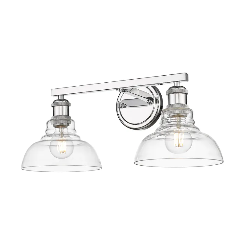 Yep by Golden Lighting Carver 2-light Vanity in Chrome — Golden Lighting LED Wall Lights  