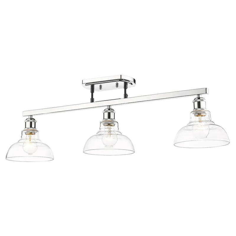 Yep by Golden Lighting Carver 3-light Semi-Flush Mount in Chrome — Golden Lighting LED Pendant Lights 60.0W 